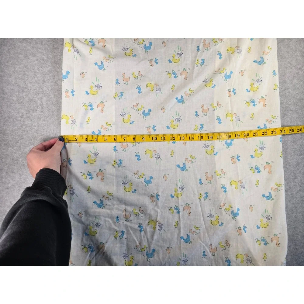 Vintage 70s Duckling Duck Fitted Crib Nursery Sheet Pastel 23x38 Cottagecore